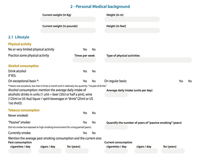 Questionnaire-Medical-Background